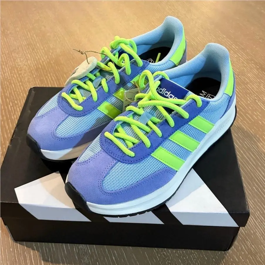 Adidas Run 70s 2.0 Womens Sneakers Blue Purple Lime Green JR8610 Size 6