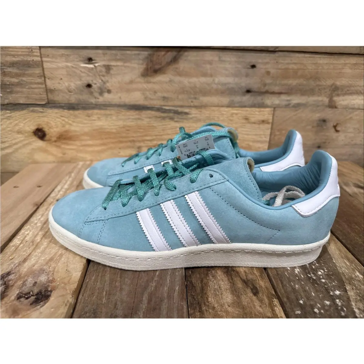 Adidas Originals Campus 80s Turquoise White Suede Shoes ID7318 Men`s Sz 9.5