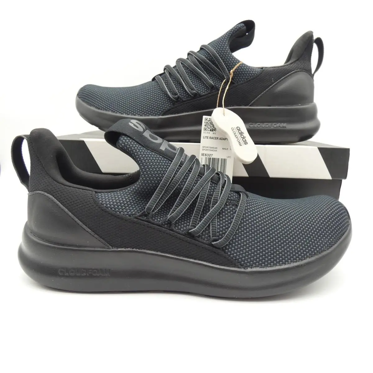 Adidas Lite Racer Adapt 7.0 Mens Running Shoes Black IE6327 Size 12
