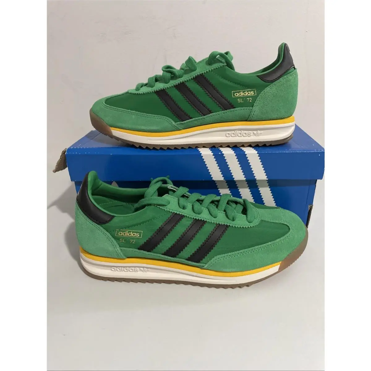 Adidas Sl 72 RS Lace Up Mens 6.5 Green Sneakers Casual Shoes JR8787