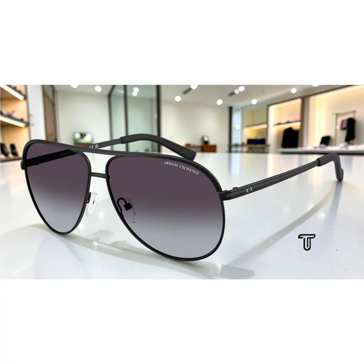 Armani Exchange AX2002 60008G Matte Black Grey Gradient 61 mm Unisex Sunglasses