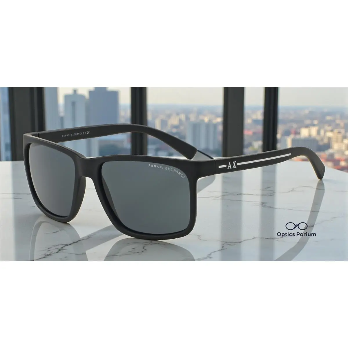 Armani Exchange AX4041SF 815787 Matte Blue Grey 58 mm Unisex Sunglasses