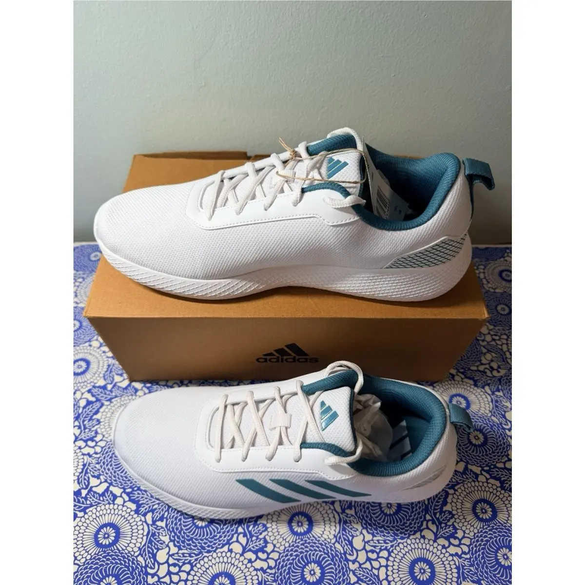 Adidas Impulse Syn 3.0 White Teal Men`s Size 10.5 Running Shoe