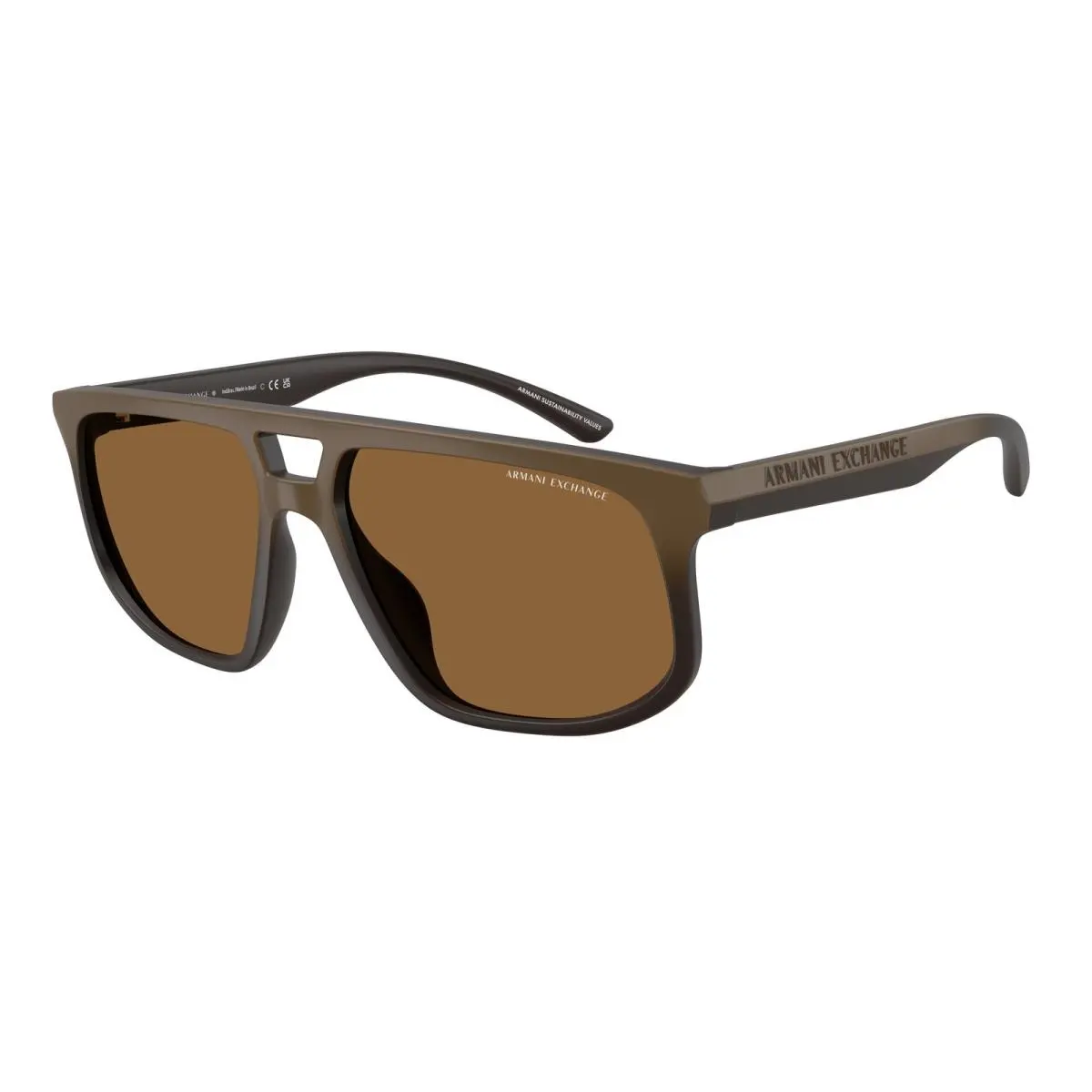 AX4161SU 839173 Matte Brown Gradient Brown 58mm Men`s Sunglasses by Armani Exchange
