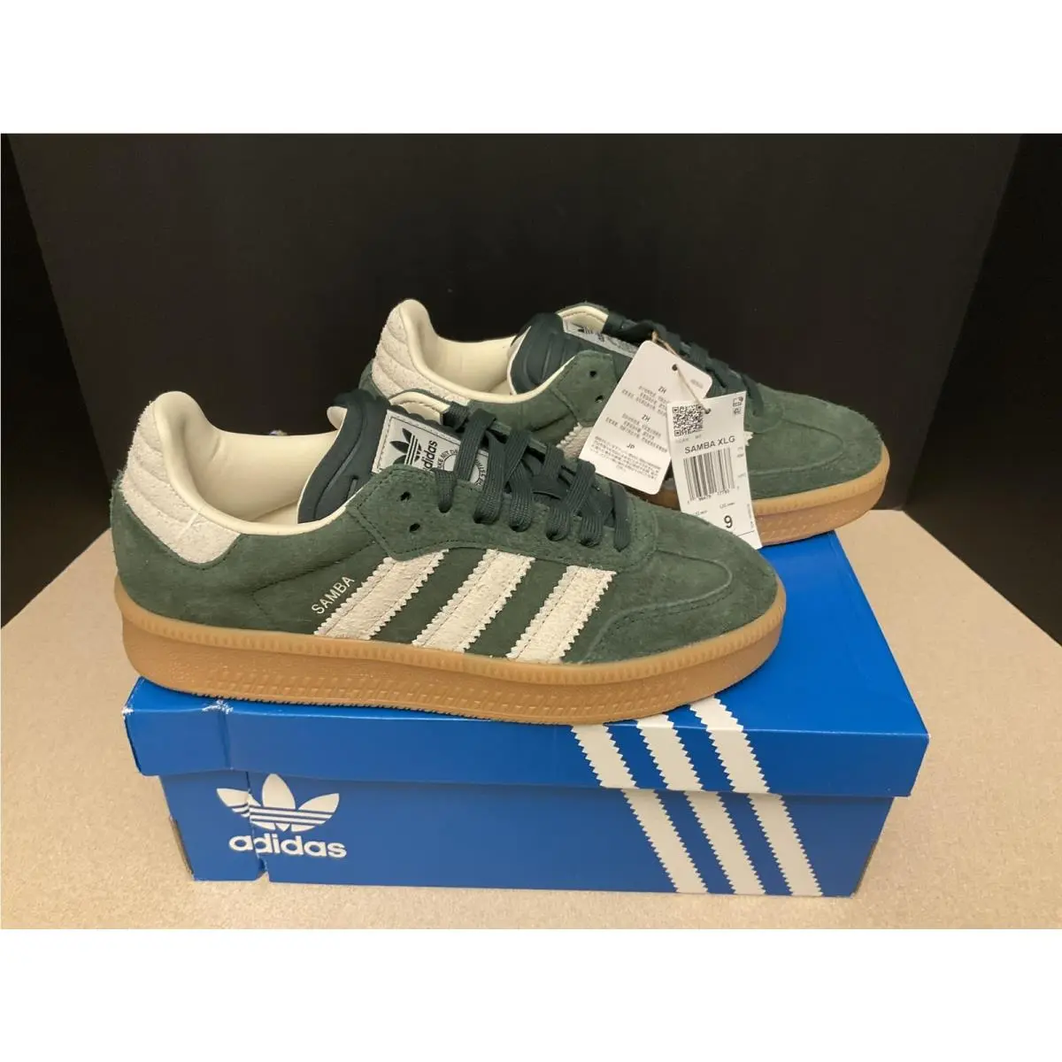 Adidas Samba Xlg Shadow Green/chalk White Shoes. Men`s 8 / Women`s 9