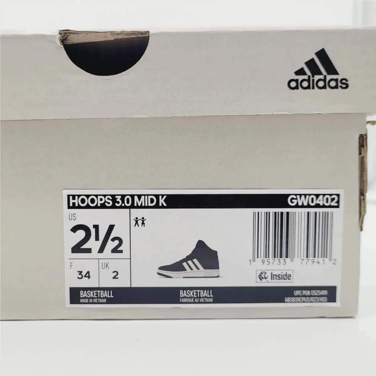 Adidas shoes - Hoops 3.0 - Hoops - Black / White (UPC: 195733779412) 3