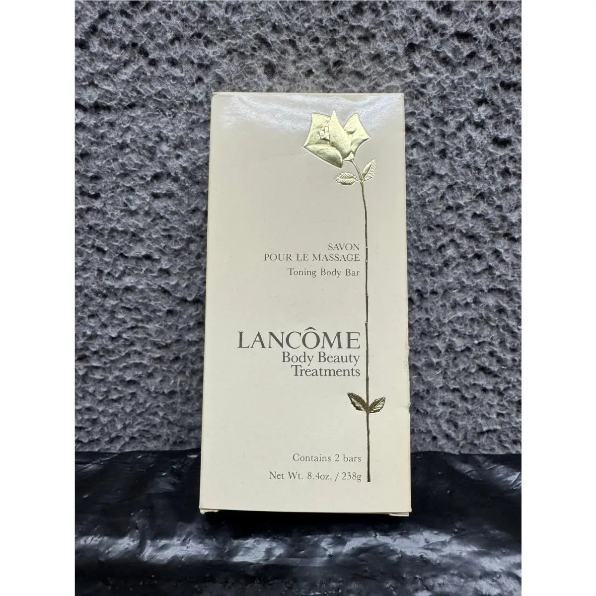 Vintage Lancome Paris Savon Pour Le Massage Toning Body Bar Set - 2 Bars 238g by Lancôme