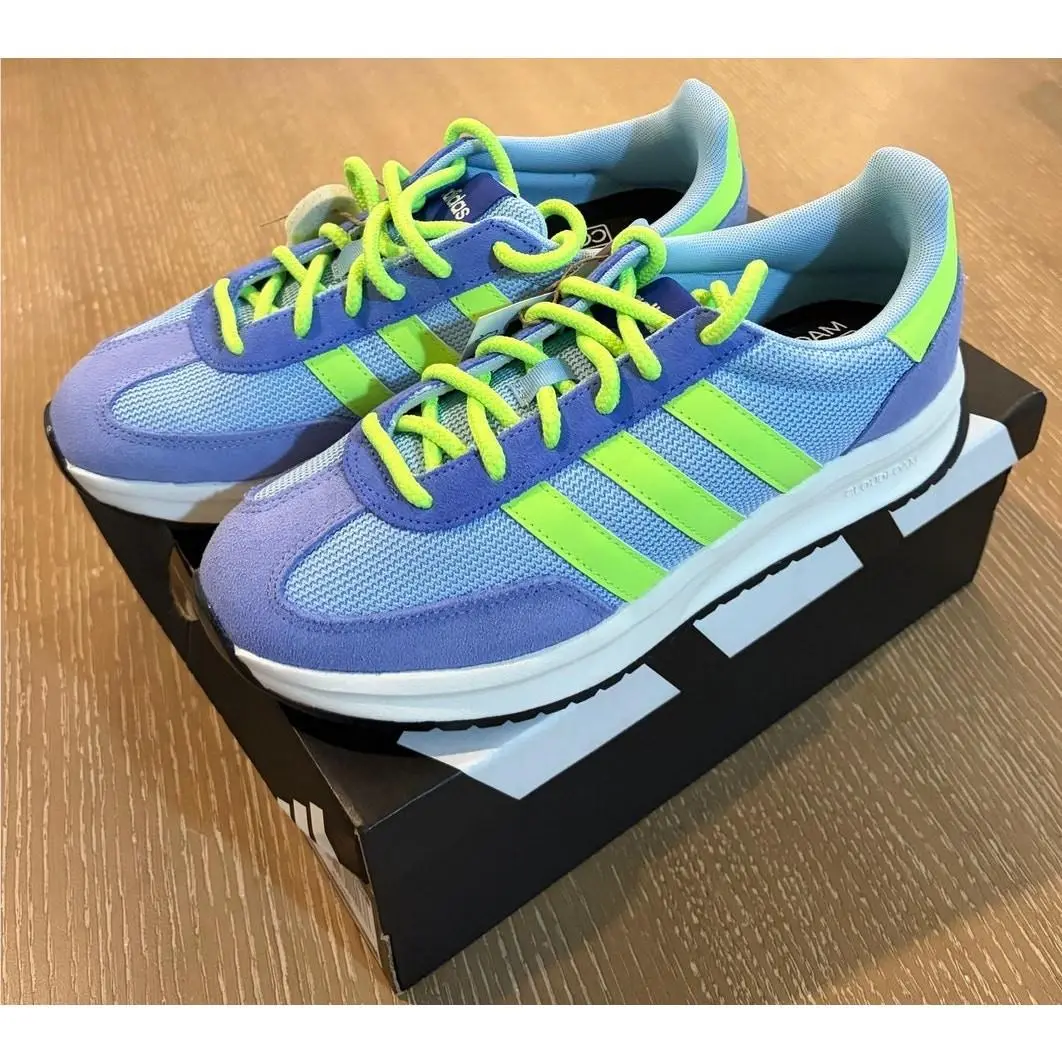 Adidas Run 70s 2.0 Womens Sneakers Blue Purple Lime Green JR8610 Size 7.5