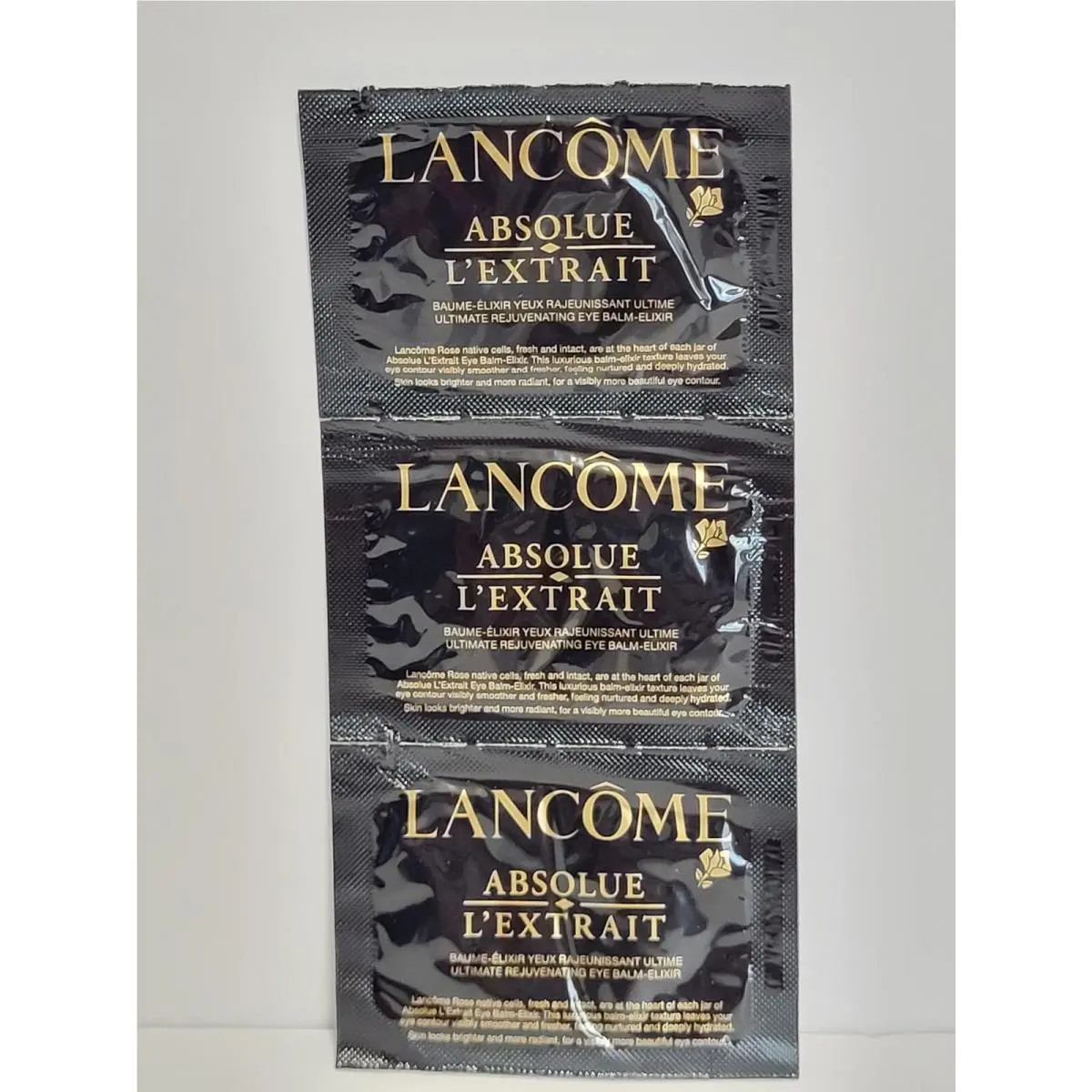 3 Lancome Absolue L`extrait Ultimate Eye Balm-elixir 0.067oz/2g Travel Sz Sample