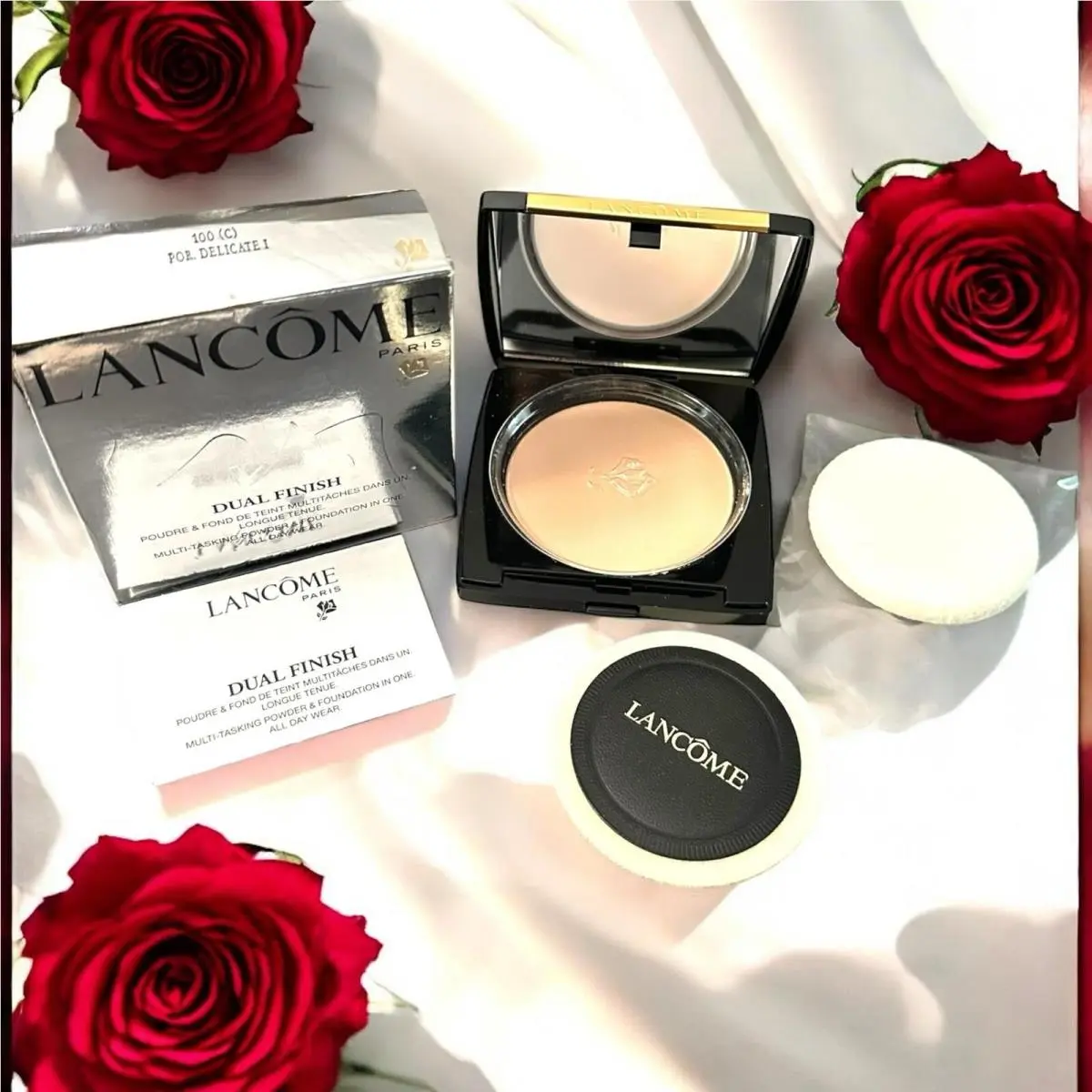Lancome Dual Finish Powder Foundation - 100 C Por Delicate 19g / 0.67oz-NIB