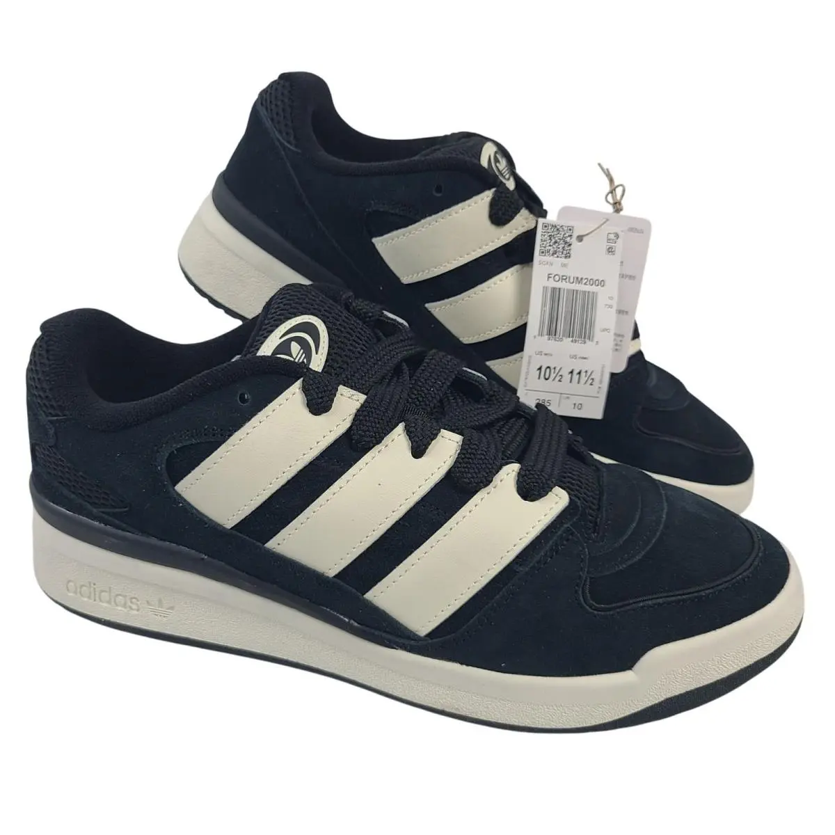 Adidas Forum 2000 Men`s Sneakers Black White Size 10.5