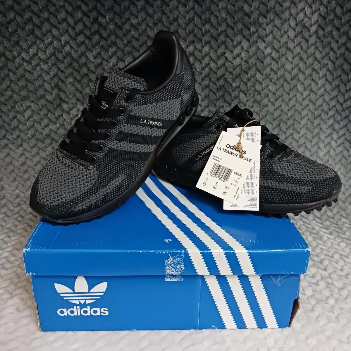 Adidas Originals LA Trainer Weave Black Men`s Trainers Sneakers Shoes Size 6.5