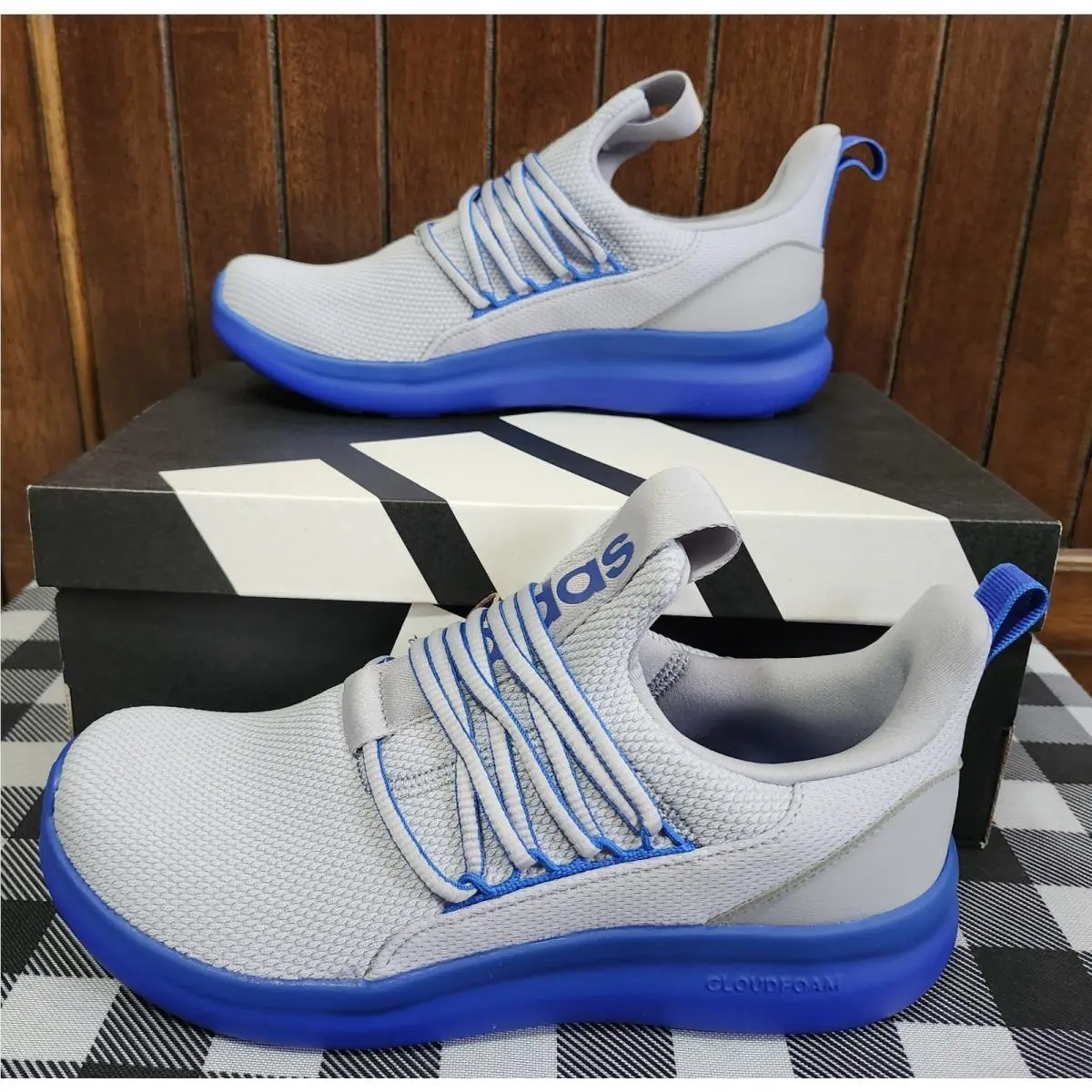 Adidas Lite Racer Adapt 7.0 K Sportswear Slip ON Gray Blue Size 7 Men Womens 9