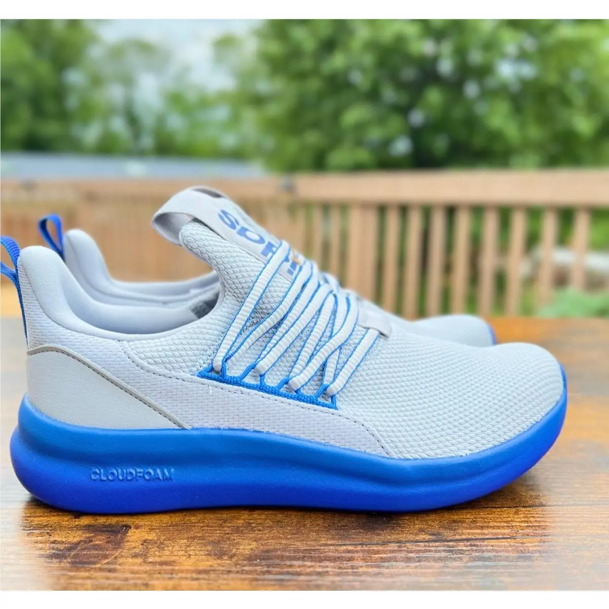 Lite Racer Adapt 7.0 K Grey Blue Slip-on Sneakers Shoes Size 6.5 JS5016 by Adidas