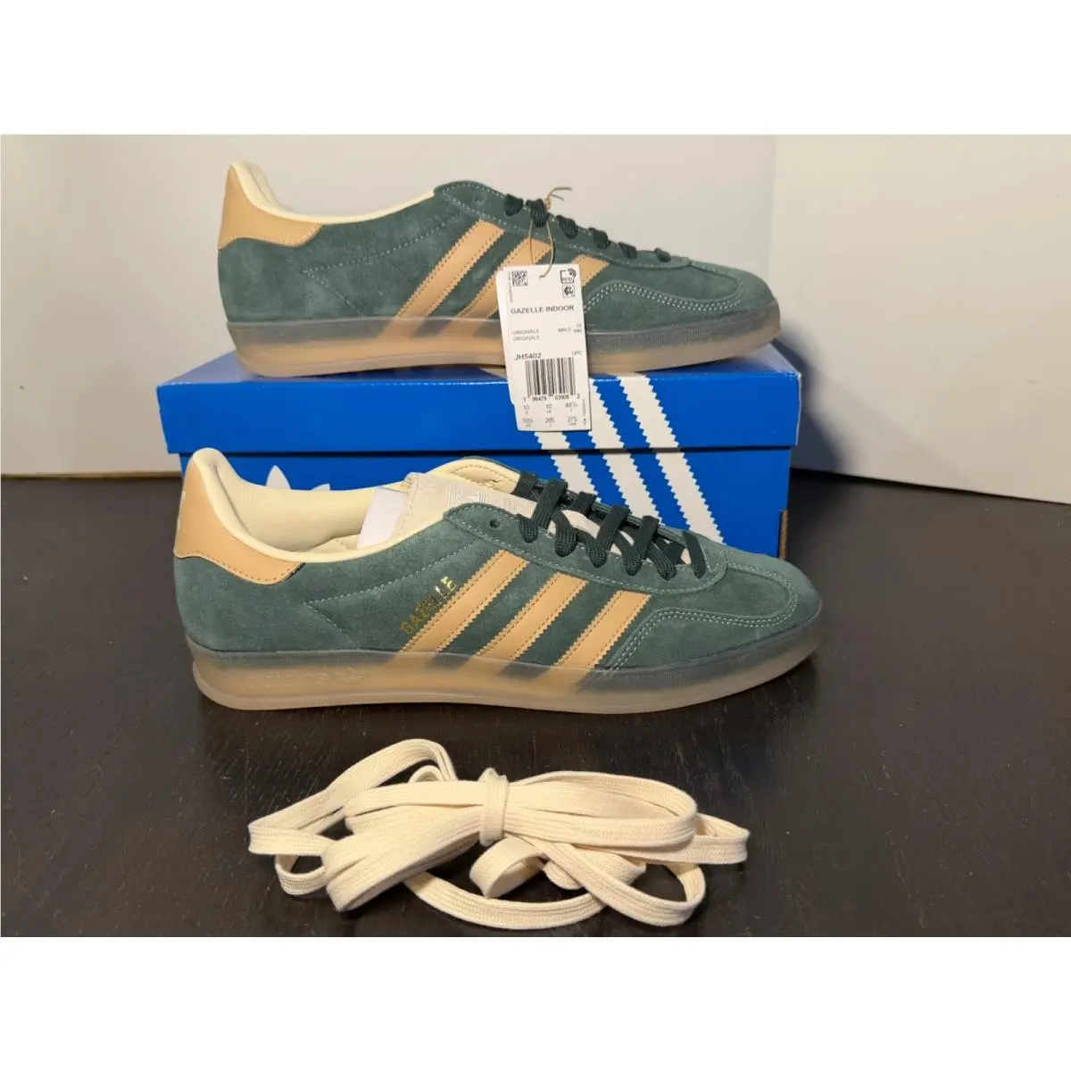 Adidas Gazelle Indoor Shoes Sneakers Shadow Green/warm Sandstone Mens 10.5M