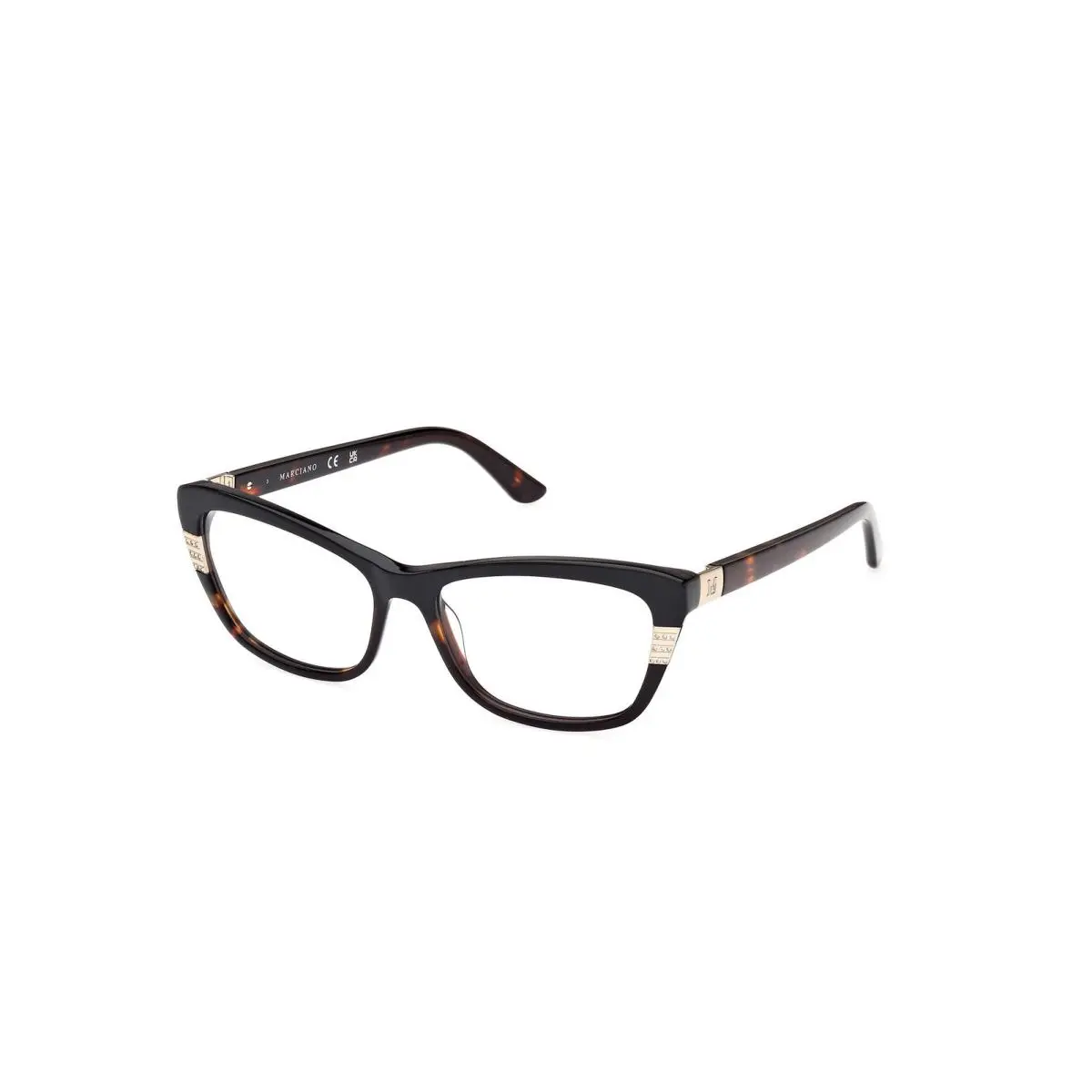 Guess By Marciano GM 50010 Shiny Black / Dark Havana 005 Size 53 Eyeglasses
