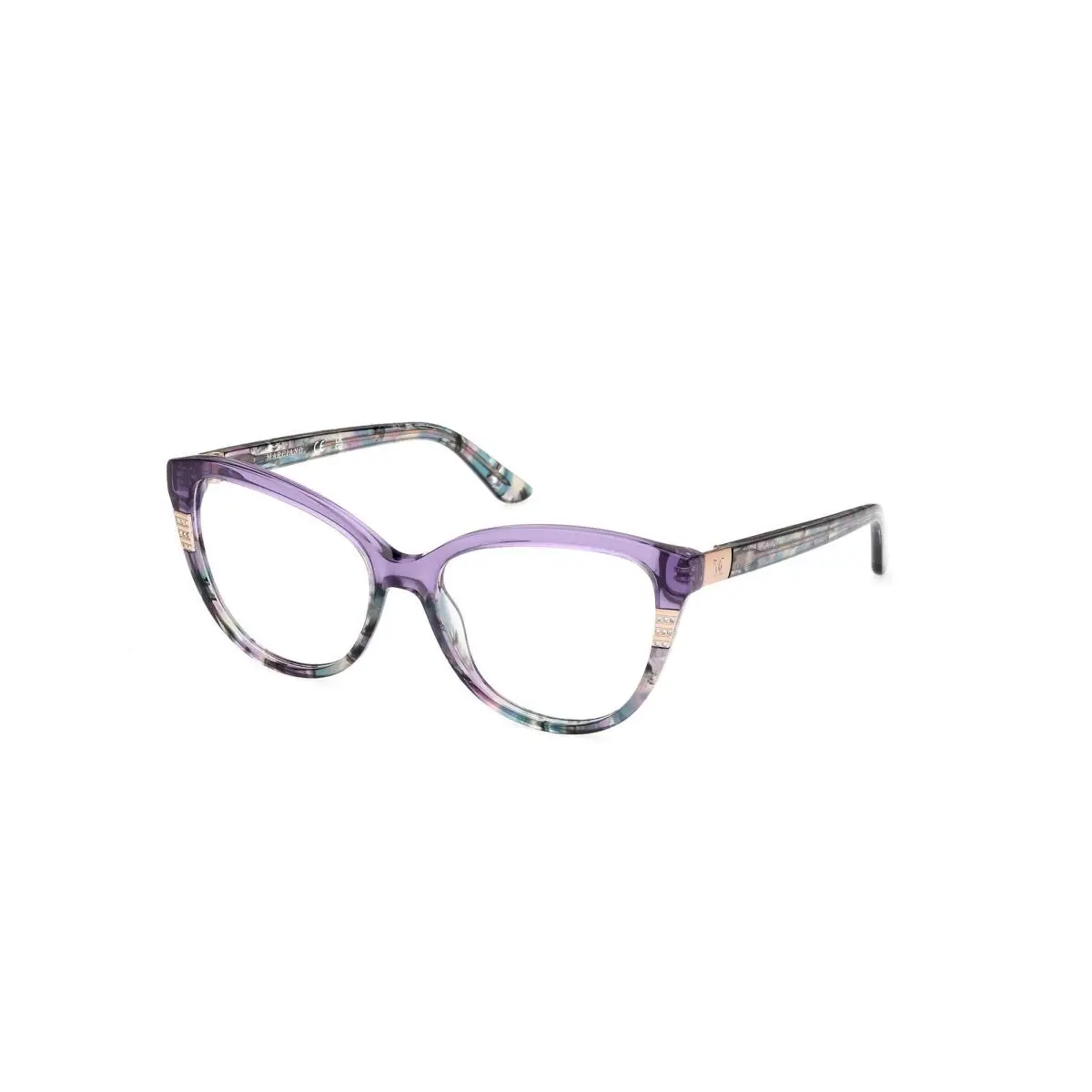 Guess By Marciano GM 50011 Shiny Violet / Violet/havana 081 Size 54 Eyeglasses