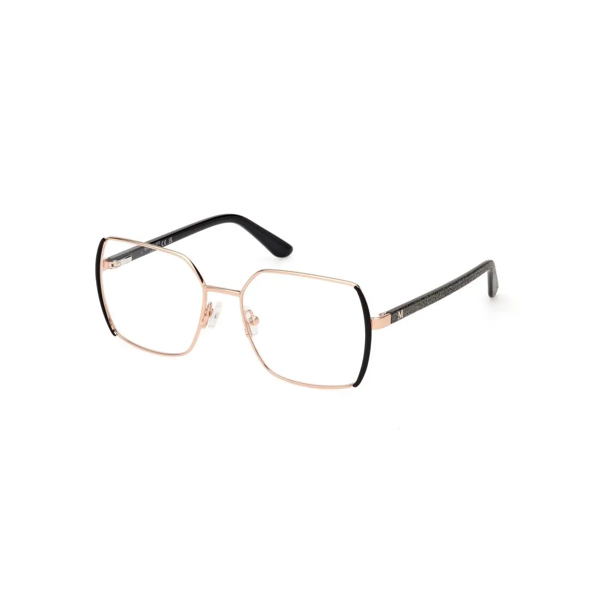 Guess By Marciano GM 50014 Matte Black Shiny Rose Gold 005 Size 55 Eyeglasses
