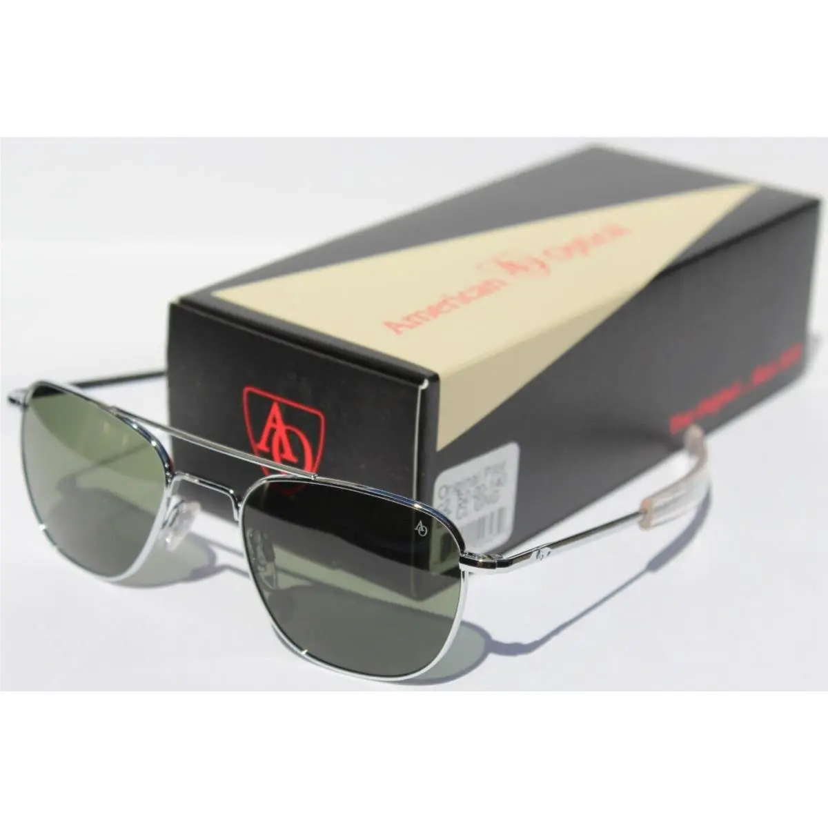 American Original Pilot Optical Pilot Sunglasses Silver/calobar Green Glass 52 Gng by American Optical