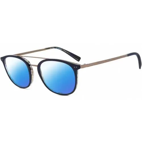 V378 Unisex Polarized Sunglass Navy Blue Grey Gunmetal 49mm 4 Opt Blue Mirror Polar by John Varvatos
