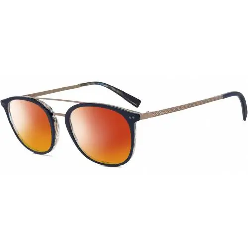 V378 Unisex Polarized Sunglass Navy Blue Grey Gunmetal 49mm 4 Opt Red Mirror Polar by John Varvatos