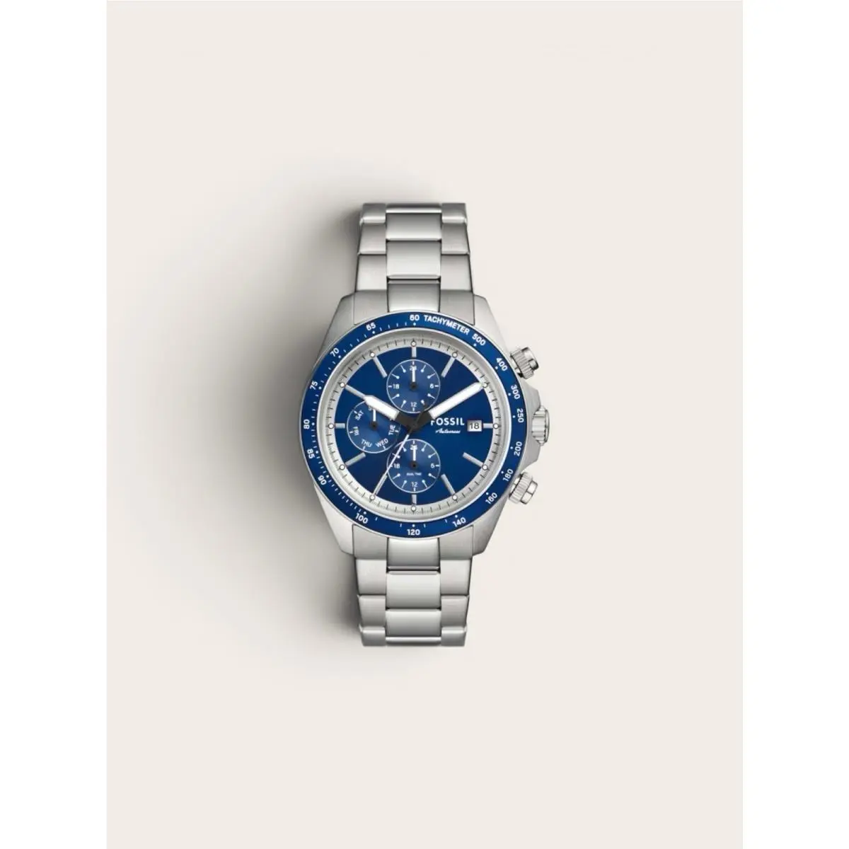 Fossil Autocross BQ2878 Mens Multifunction Blue Sunray Dial Watch Nice