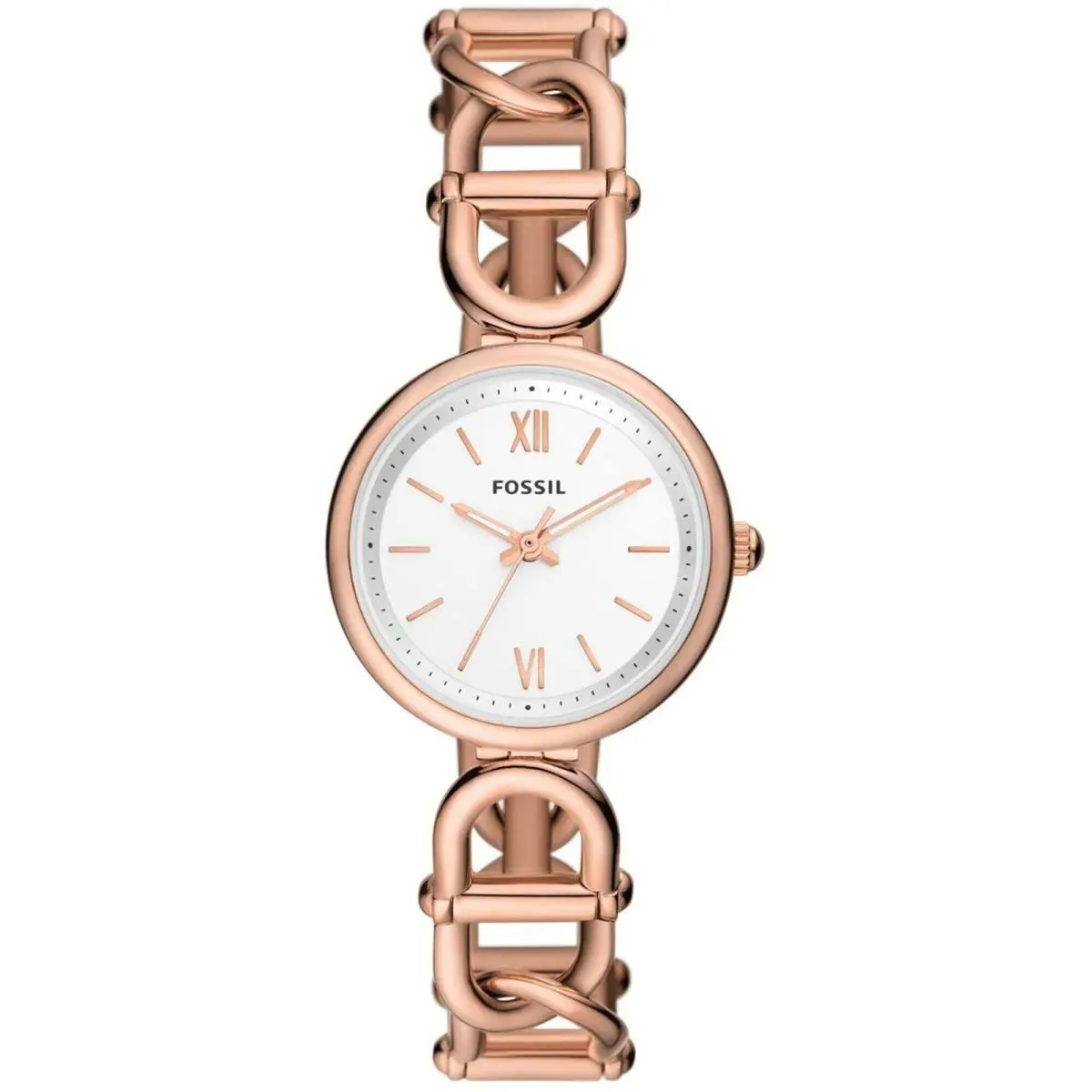 Women`s Watch Carlie Quartz Silver Dial Rose Gold Steel Bracelet ES5273 by Fossil