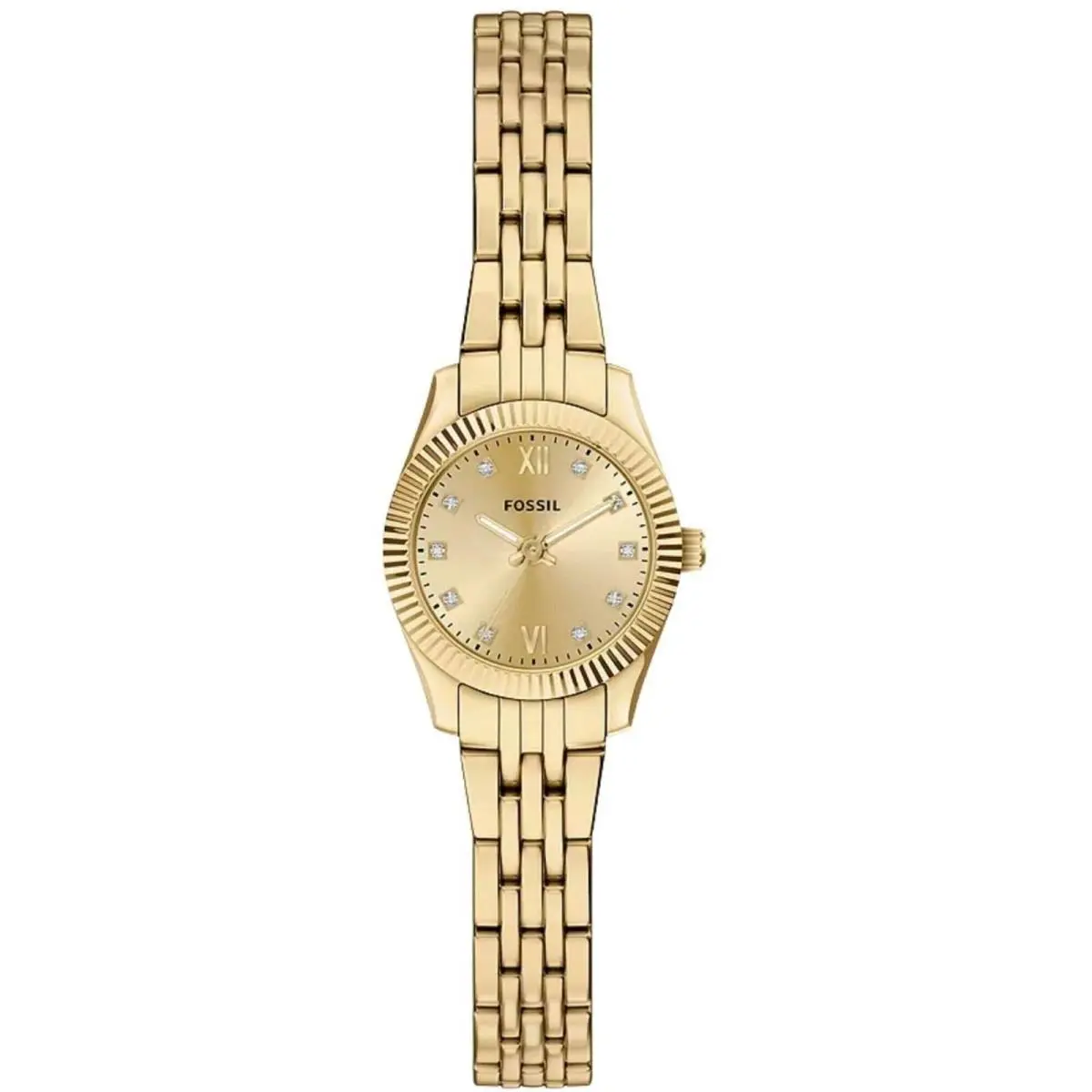 Women`s Watch Scarlette Mini Quartz Gold Dial Yellow Gold Bracelet ES5474 by Fossil