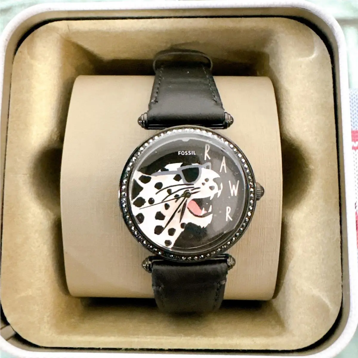 Fossil ES4710 Lyric Three-hand Black Leather Watch