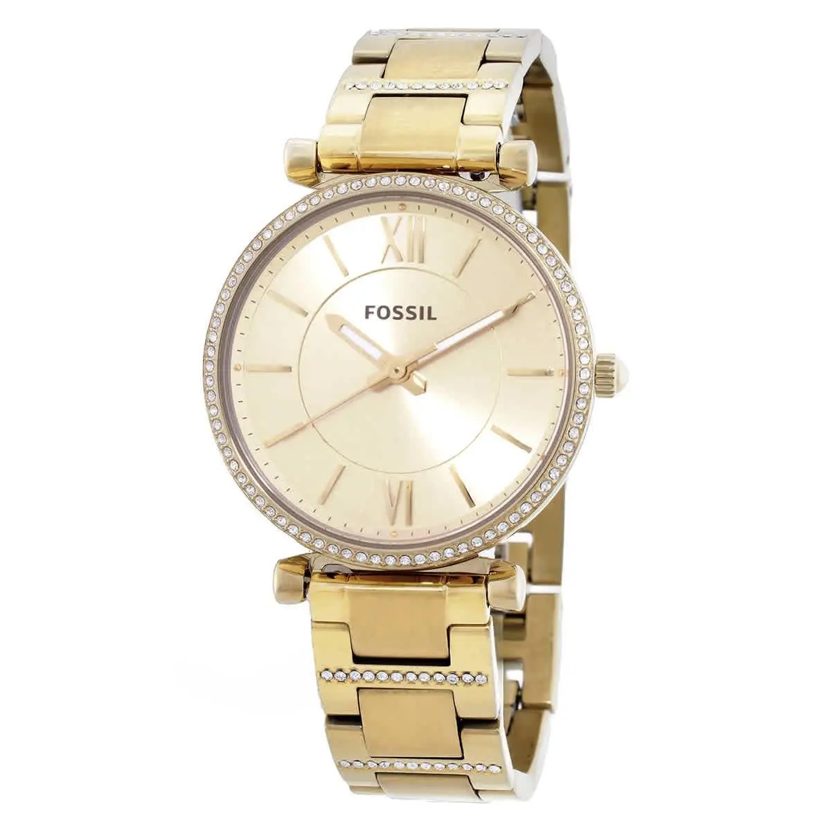 Carlie Quartz Crystal Gold Dial Ladies Watch ES5465 by Fossil