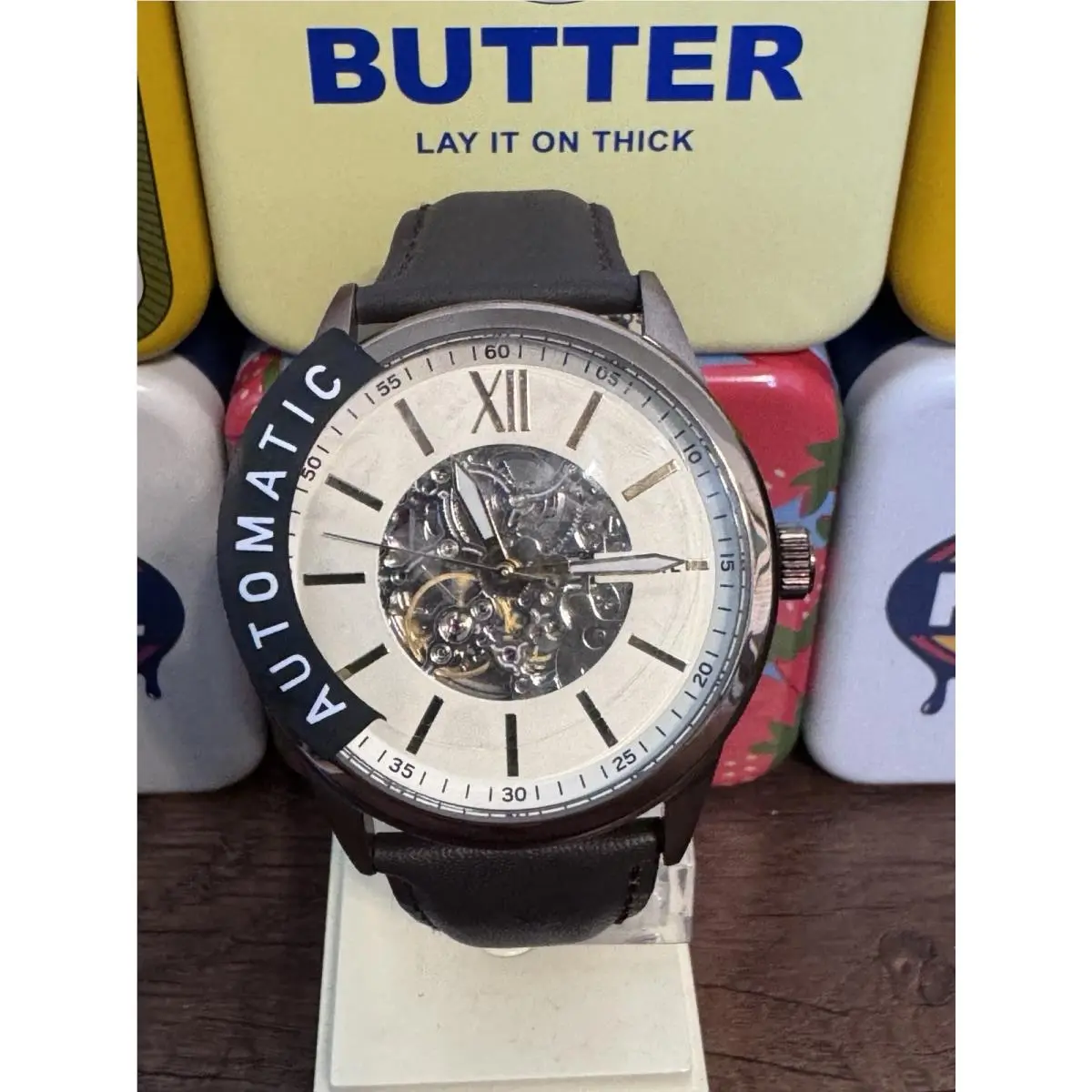 Fossil Automatic Men`s Water Resistant Brown Leather Analog watch.BQ-2382