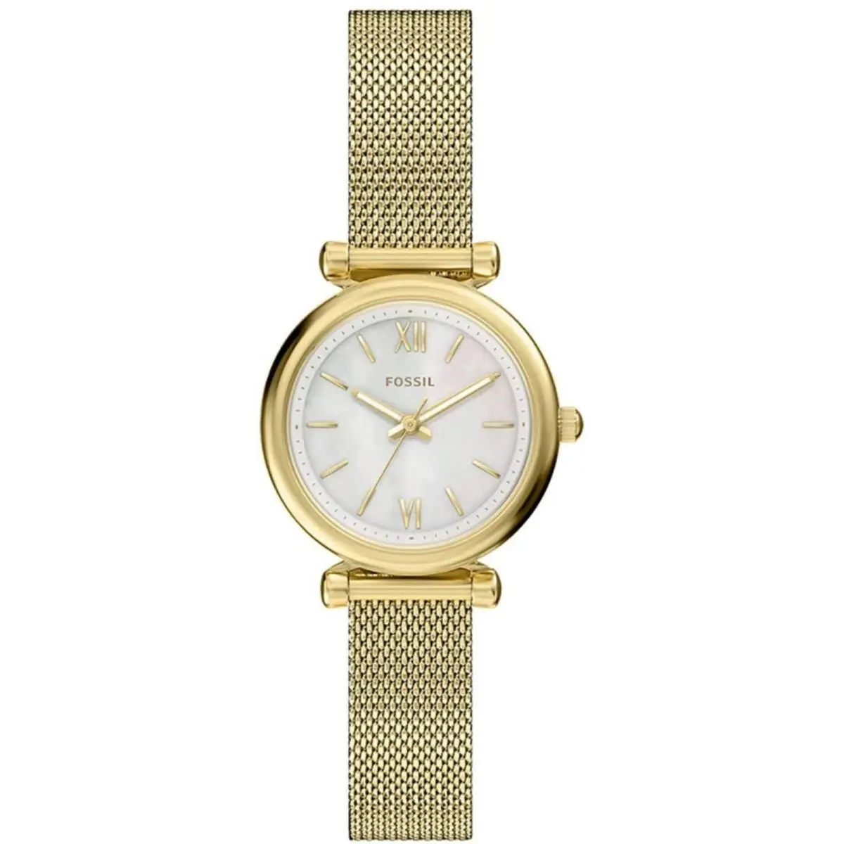 Women`s Watch Carlie Mini Quartz White Dial Yellow Gold Bracelet ES5462 by Fossil