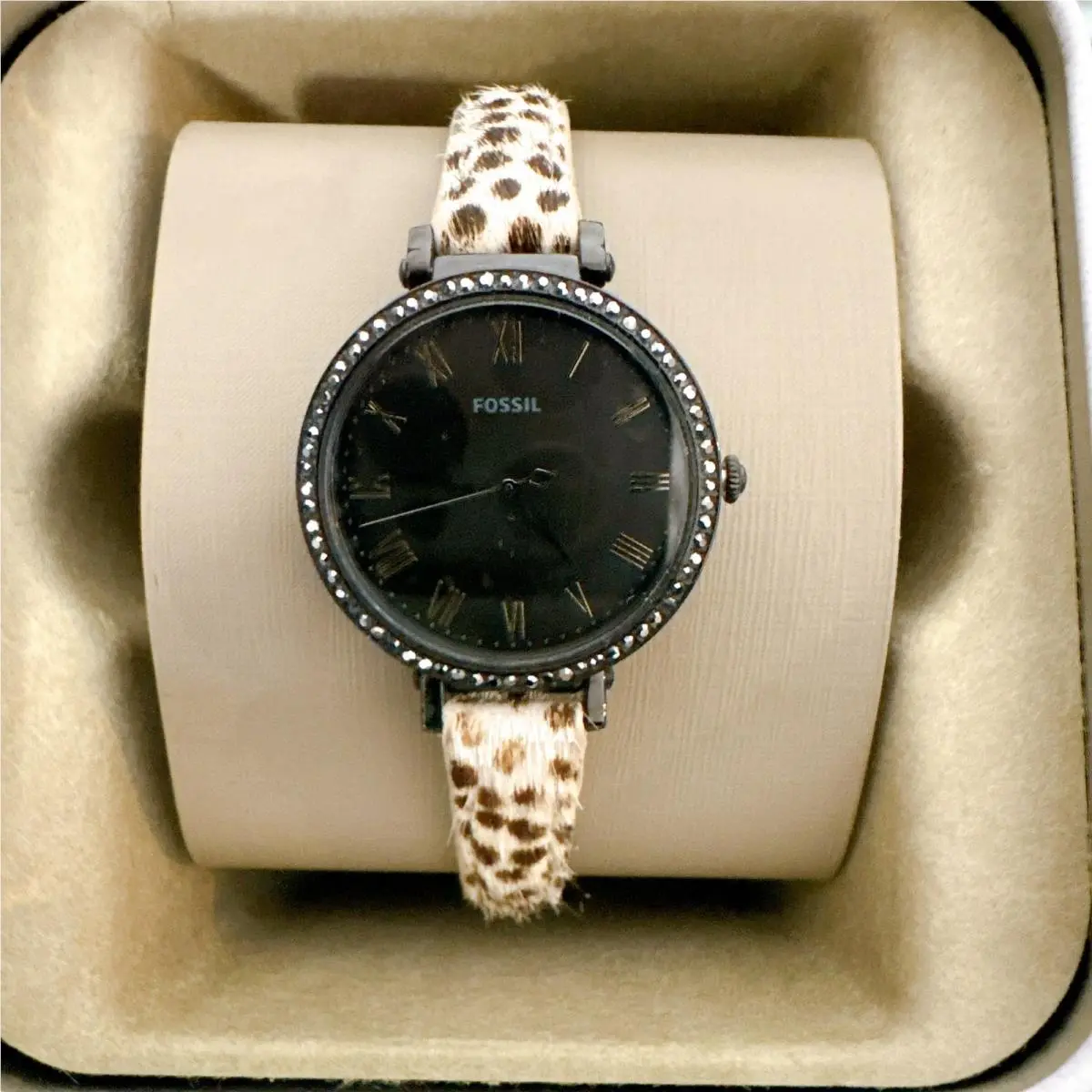 Fossil ES4726 Kinsey Spotted Leather Strap Watch