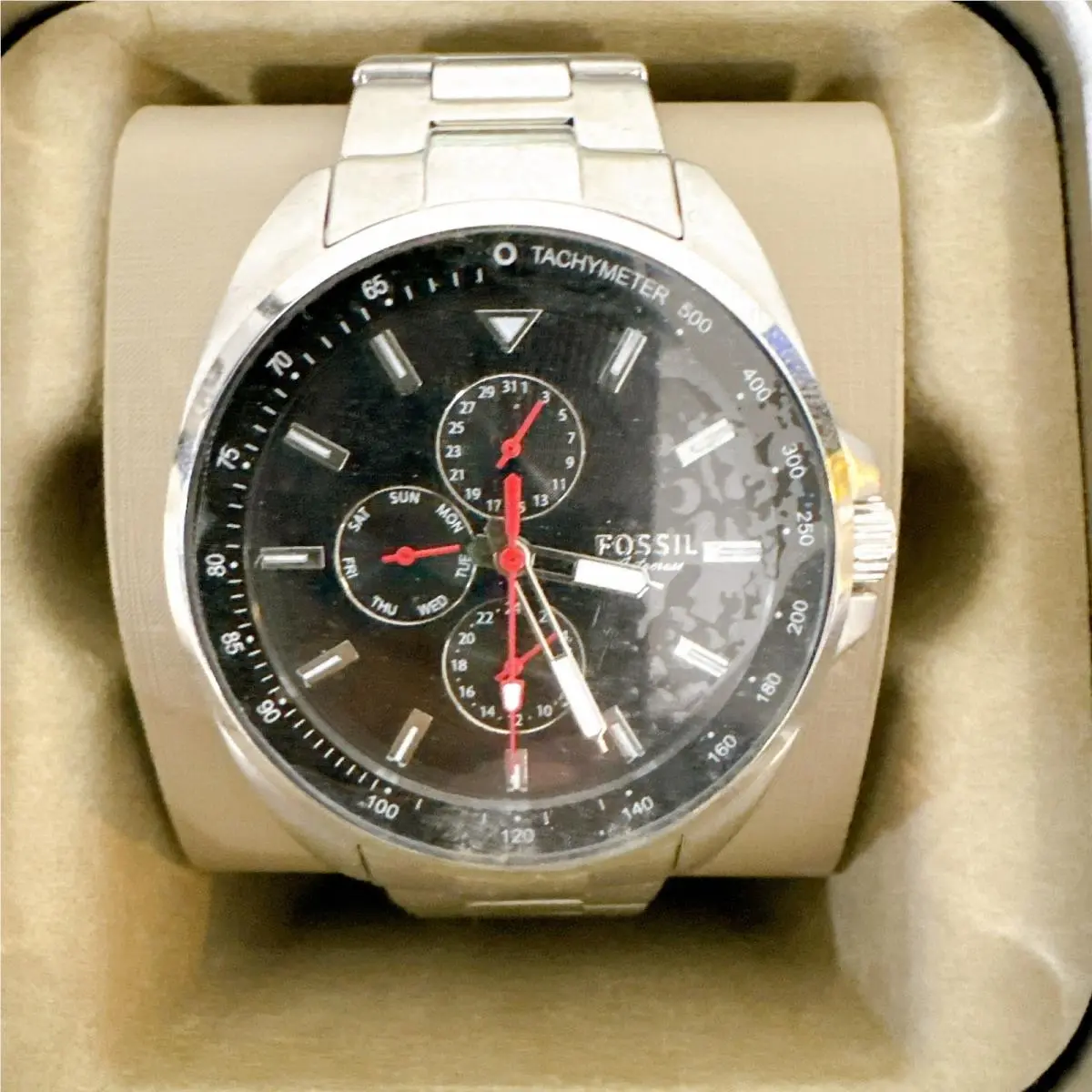 Fossil BQ2550 Multifunction Autocross Men`s Watch Day Date Indicator