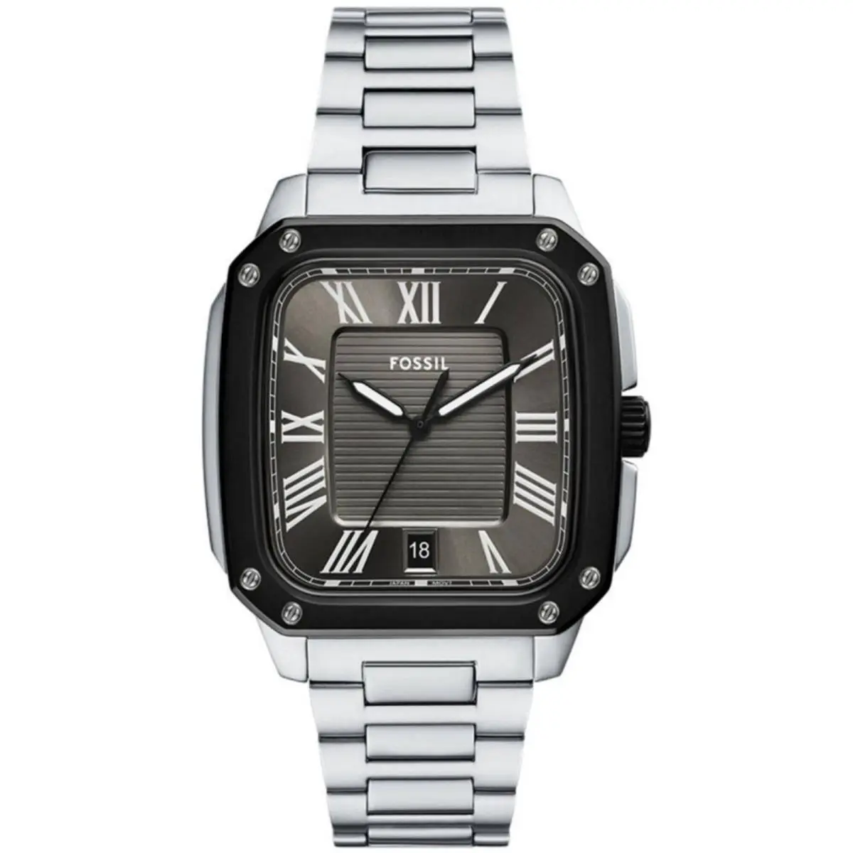 Men`s Watch Crosby Gunmetal Dial Silver Stainless Steel Bracelet FS6122 by Fossil