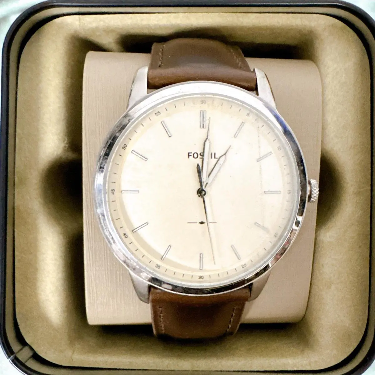 Fossil FS5439 Minimalist Three-hand Brown Leather Watch