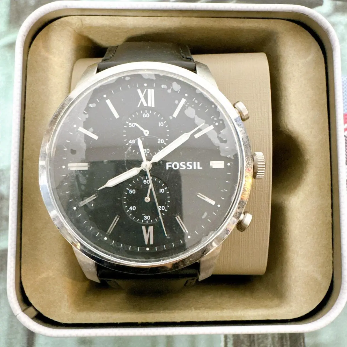 Fossil FS5548 Townsman Chronograph Black Leather Watch