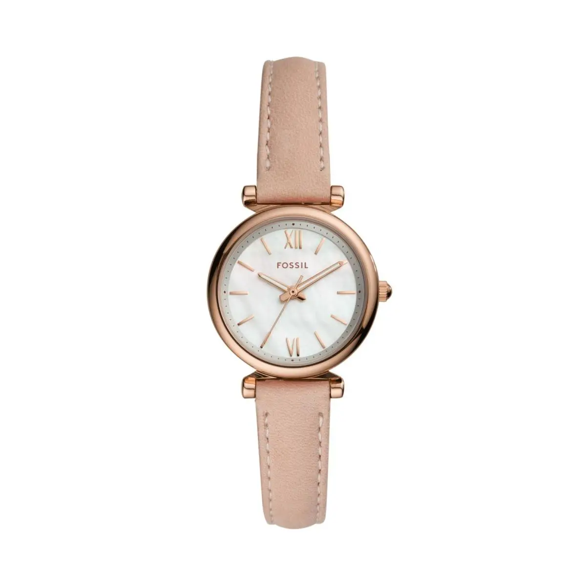 Women`s Watch Carlie Quartz Stainless 28MM Pink Leather/rose Gold by Fossil