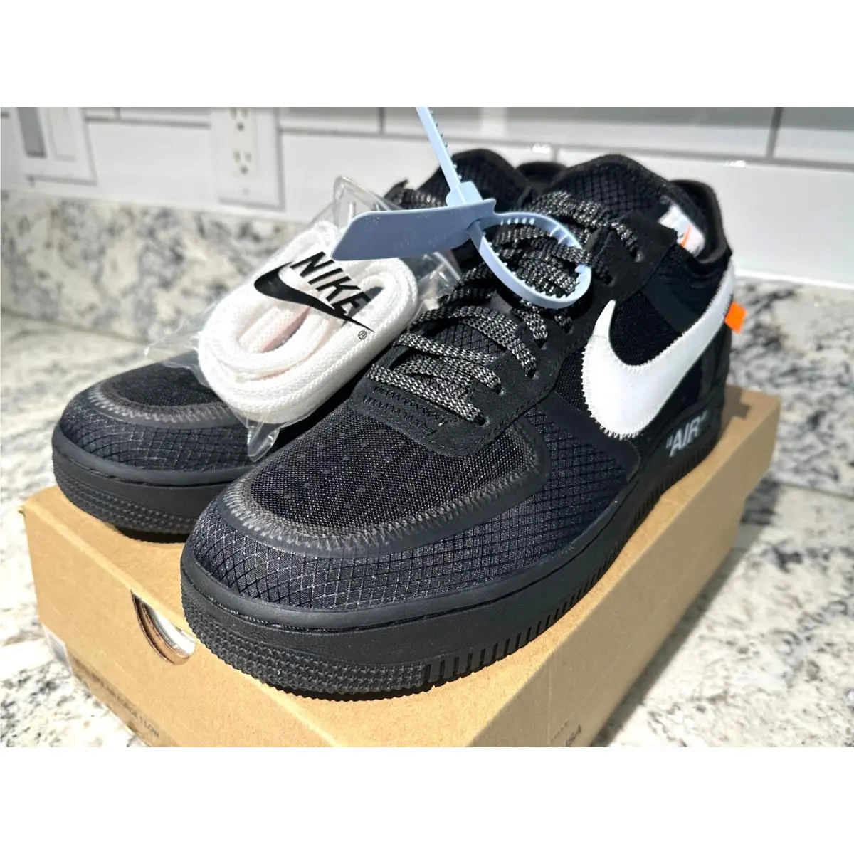 Nike Air Force 1 Low x Off-white Size 11 Black 2018 Dead Stock Niob Shoes