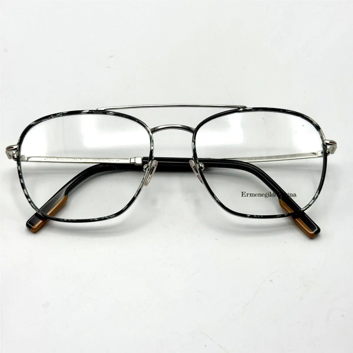 Eyeglass Frames EZ5183 056 Silver Tortoise Pilot 56-18-145 by Ermenegildo Zegna
