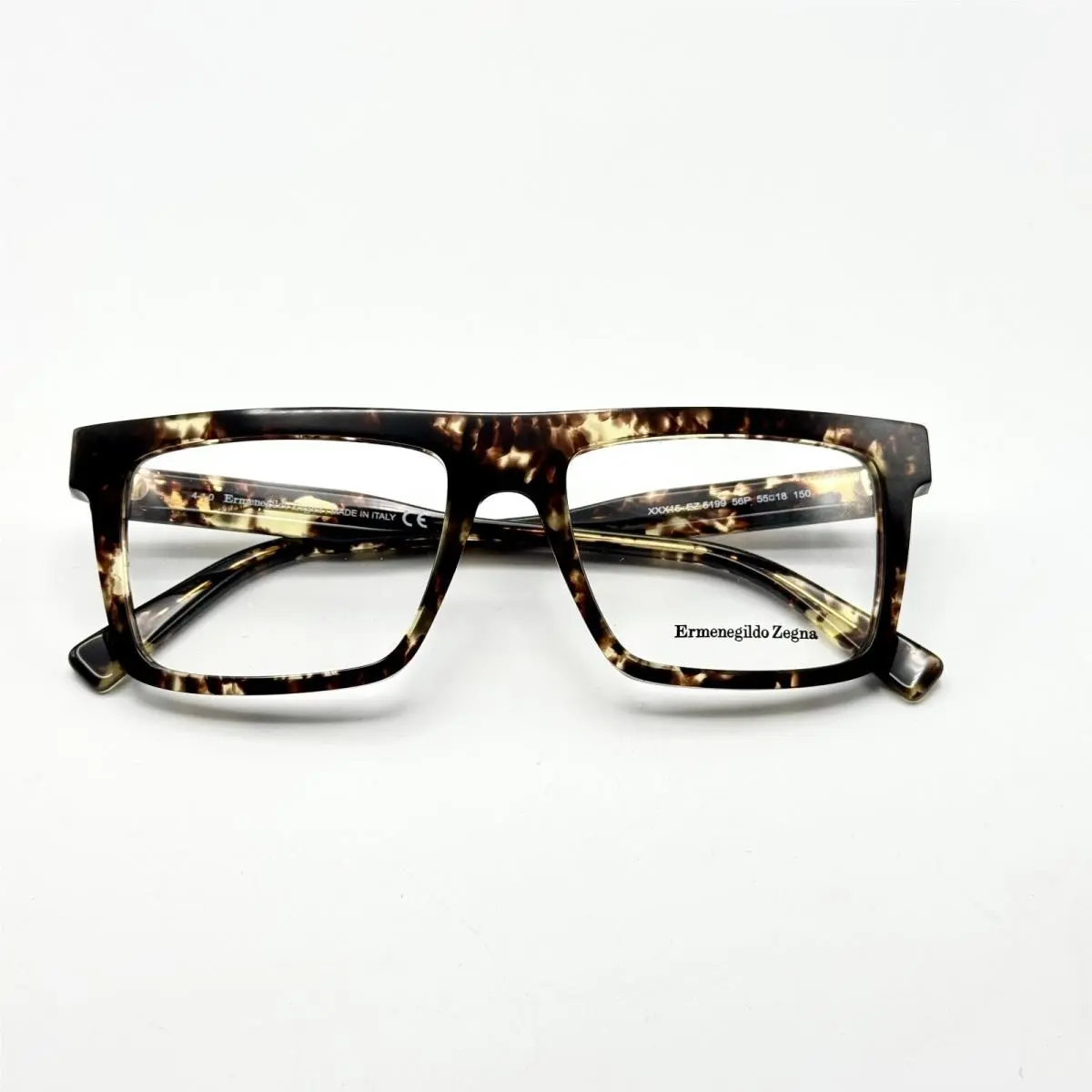 Eyeglass Frames XXX15 EZ5199 56P Havana Rectangle 55-18-150 by Ermenegildo Zegna
