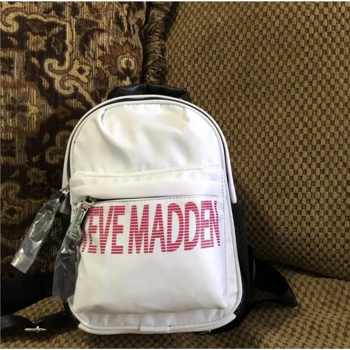 Steve Madden Light Pink Small Backpack with Embossed Logo Pattern Nwot