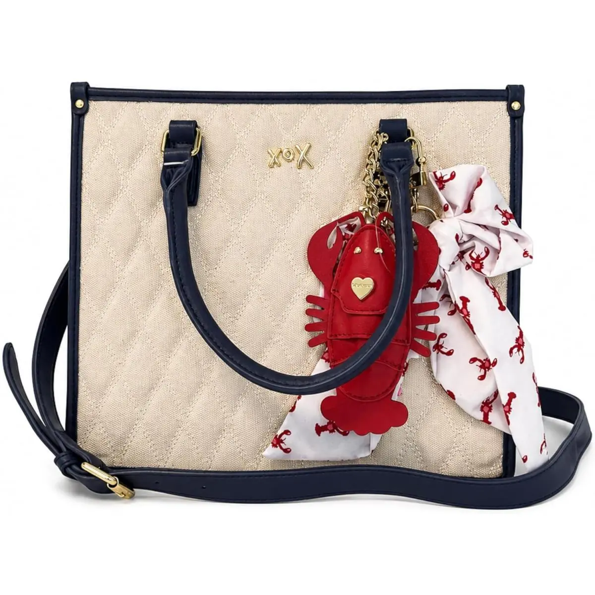 Betsey Johnson Xolala Quilted Crossbody Purse with Handles - 10 H x 12 W x 5 by Steve Madden