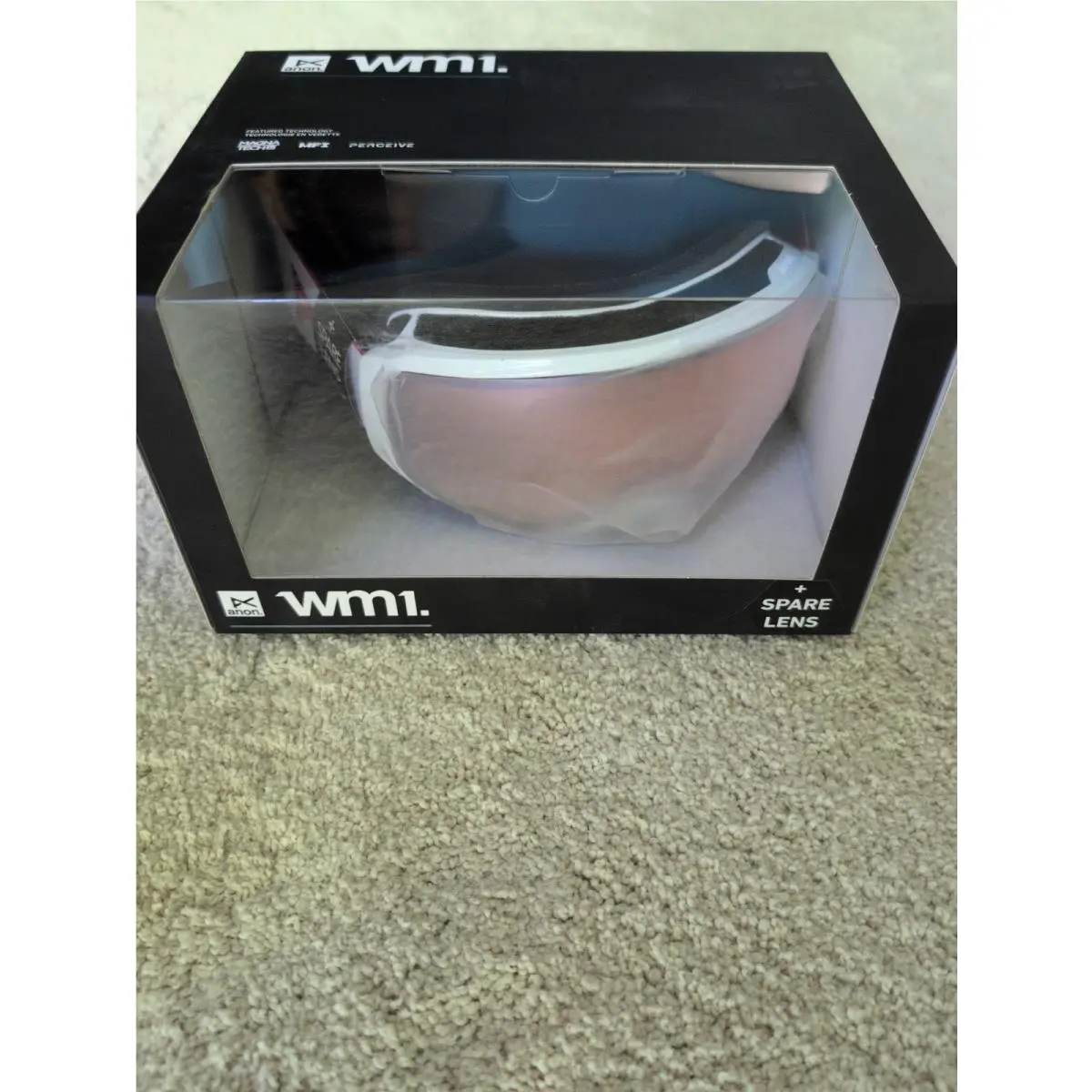 WM1 Goggles Pearl White Frame 2 Lens - Cloudy Pink and Variable Blue by Anon