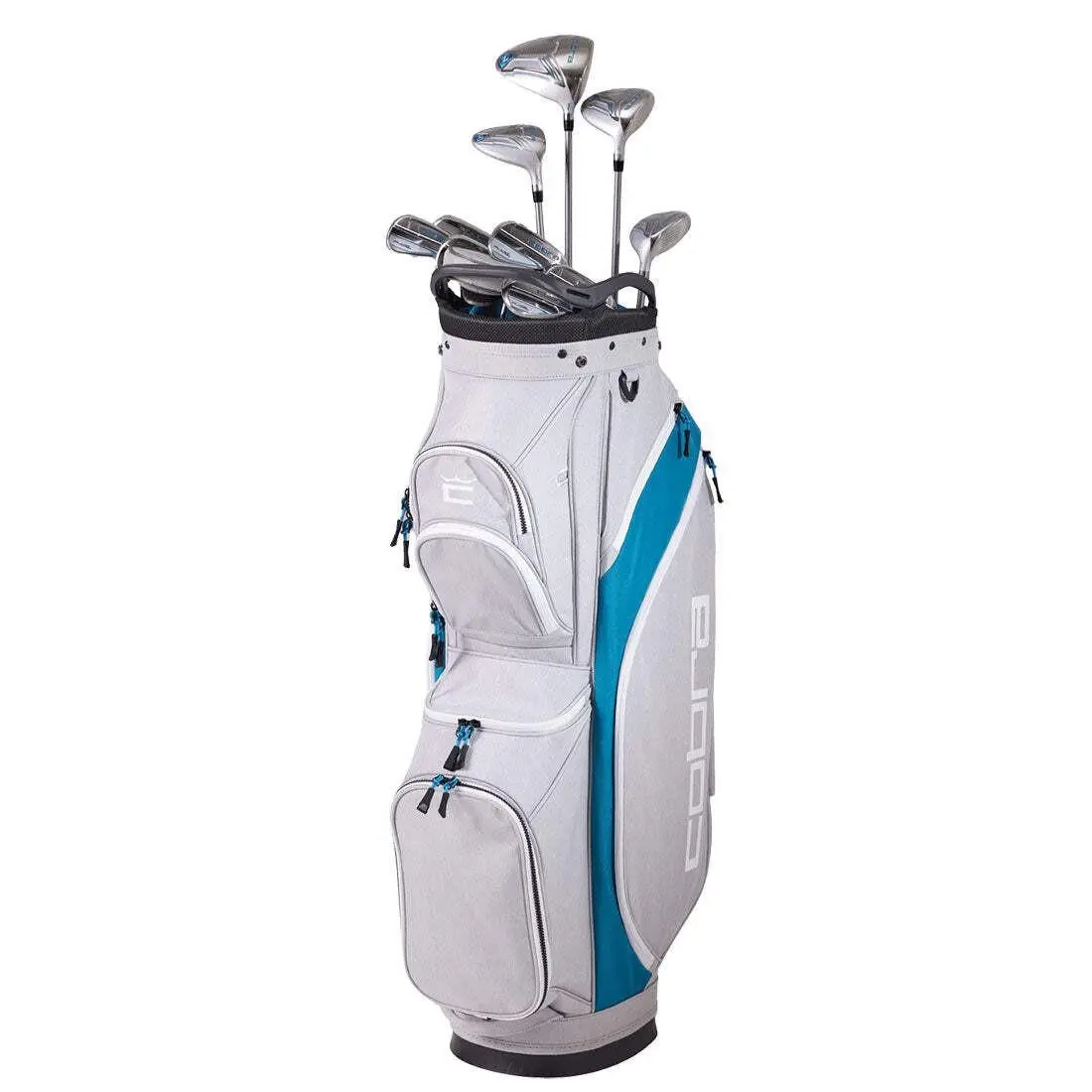 Cobra  - Cobra Women`s Fly-XL 12-Piece Cart Bag Complete Set Silver/Blue - Blue, Silver 0