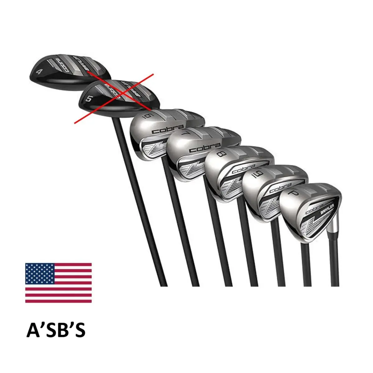 Cobra Baffler Combo Iron Hybrid Set 4H 6-pw Regular Graphite Shaft RH Missing 5H