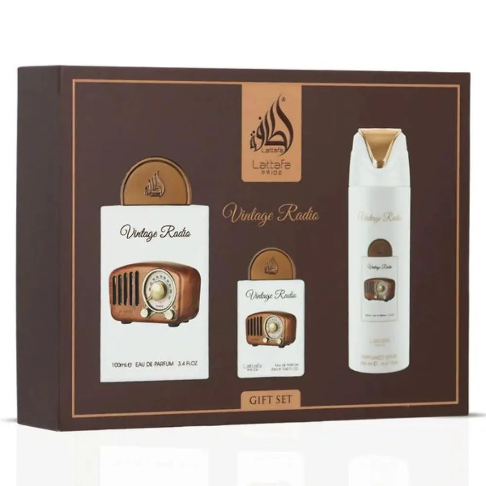 Vintage Radio Gift Set by Lattafa Pride