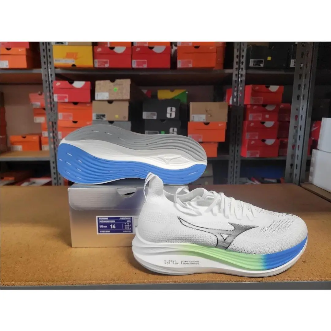 Mizuno Neo Zen Men Shoes Running White Blue Green 411521.005H Size 14