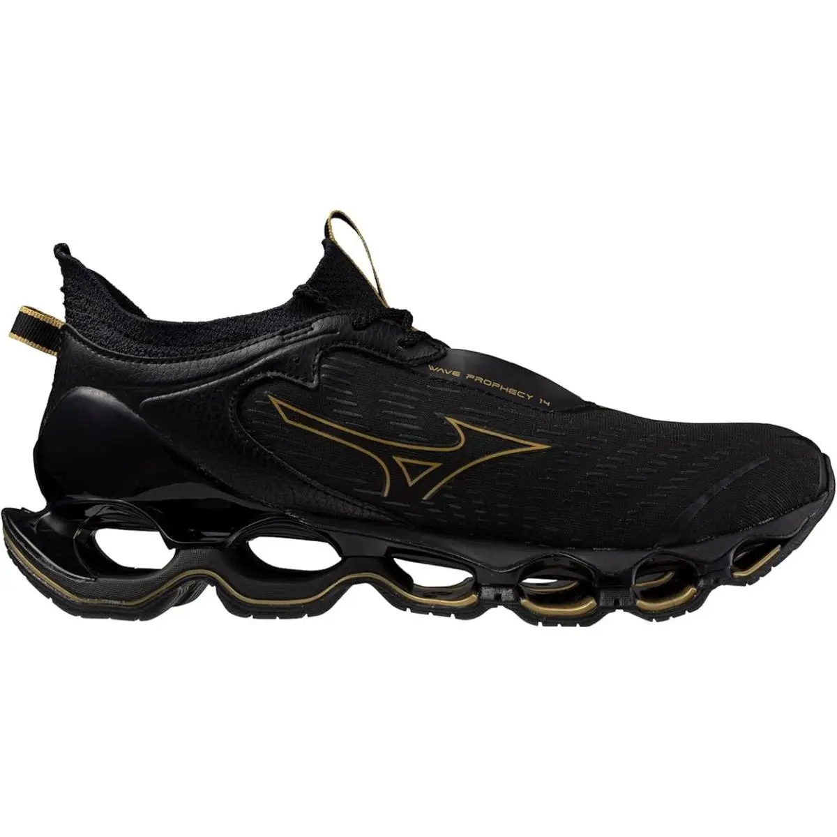 Mizuno shoes - Mizuno Wave Prophecy 14 - Wave Prophecy - Black-gold (UPC: 889961754821) 1