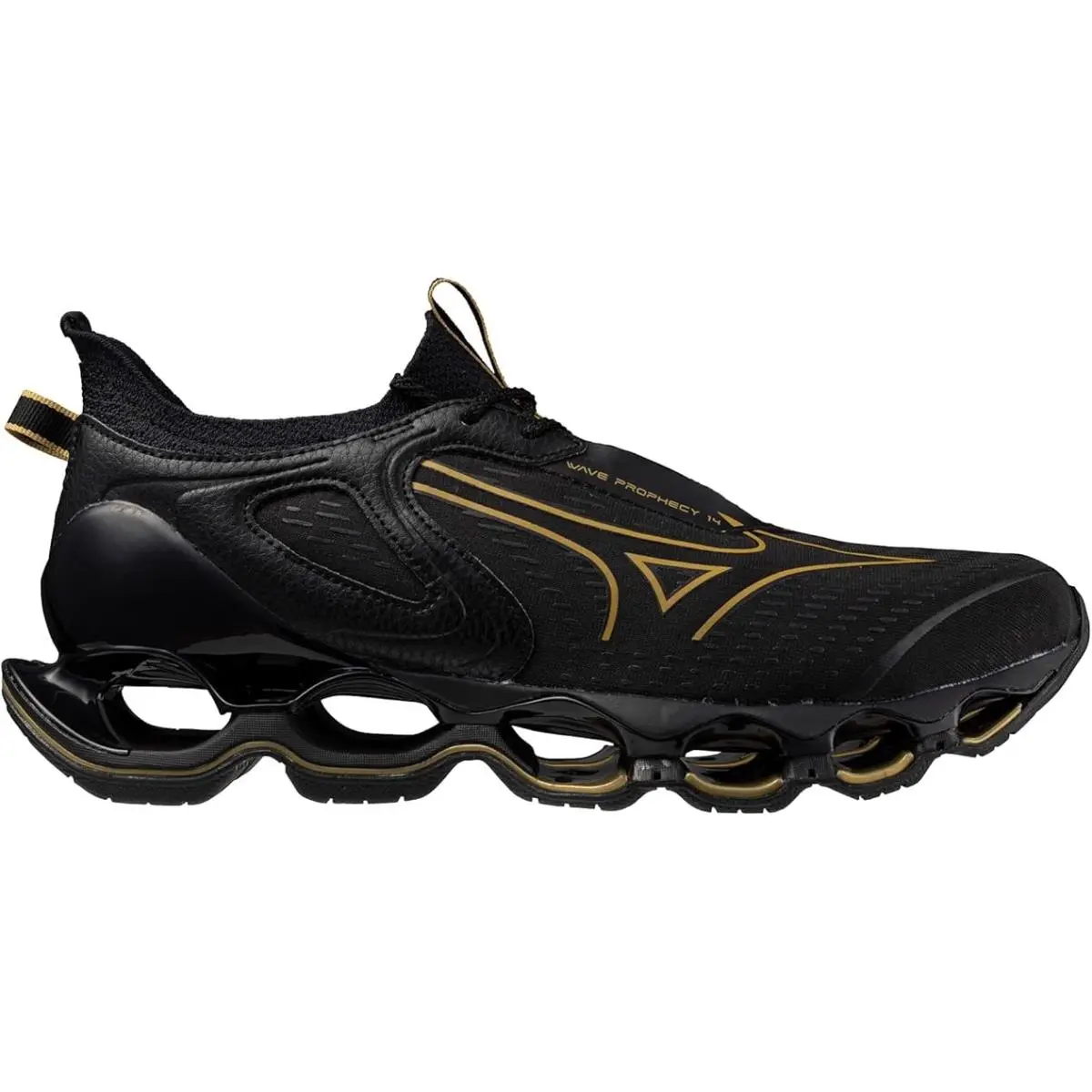 Mizuno shoes - Mizuno Wave Prophecy 14 - Wave Prophecy - Black-gold (UPC: 889961754821) 4